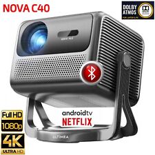 Nova-C40 Beamer Android TV 11.0, Tragbarer Projektor mit 90° Gimbal, 4K Heimkino