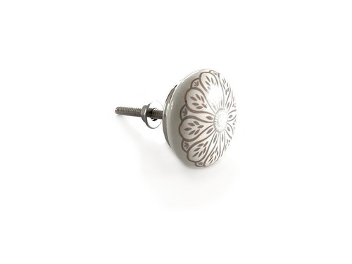 Möbelgriff blüte grau - grau, knopf