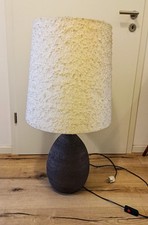 Große Tischlampe Bodenlampe Keramikfuß 70er Jahre Vintage Brutalist Fat Lava