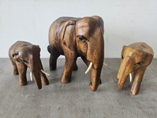 3x Deko Holz Afrika Elefanten