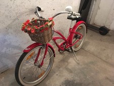 Beachcruiser Fahrrad Rot mit Korb