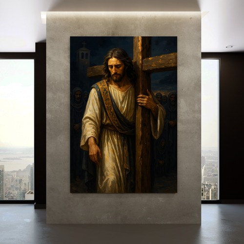 Jesus trägt das holzkreuz - jesus,