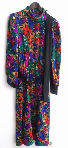 Damen kleid langarm - langarm, bunt