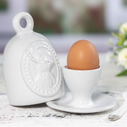 Eierbecher hase weiß mit - hase,