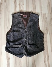 Retro Leder Satin Weste Militaires Equipements in braun, Gr.M