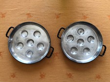 2 alte Poffertjes Krapfen Pfannen mit geschmiedeten Griffen - Landhaus - vintage