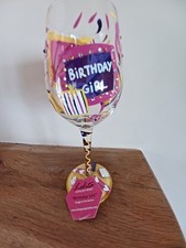 Lolita Birthday Girl Love My Wine Collection handbemalt Weinglas bunt