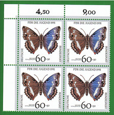 BRD Bund Schmetterlinge 1991 Eckrand VB Mi.Nr. 1514 Postfrisch ** EVB 4x 60+30Pf