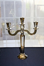 Kerzenhalter 3-armig Kerzenständer Kerzenleuchter für Stabkerzen EDEL Glas 39 cm