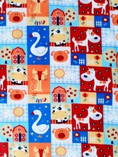 Baumwollstoff Bauernhof, Kuh