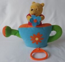seltene Disney Baby Spieluhr Winnie Pooh blau Plüsch Giesskanne ca 20x28cm