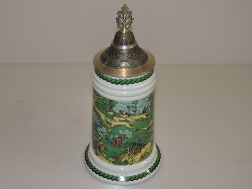 Bierkrug mit zinndeckel - bierkrug,