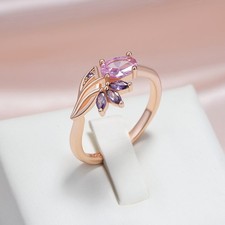 Ring mit 585er Rosegold Walzgold Zirkonia Geschenkbox Bunt inklusive Luxus