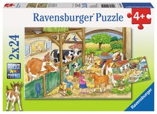 2 x 24 Teile Ravensburger Kinder Puzzle Fröhliches Landleben 09195