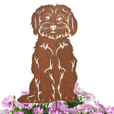 Edelrost Gartenstecker Hund