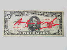 236) A. WARHOL: 5$ echte