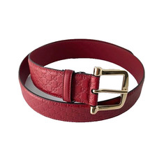 GUCCI GÜRTEL Ledergürtel UNISEX 281548 Gr. 85 rot gold