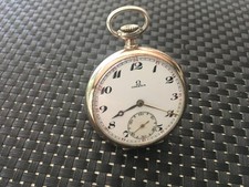 Omega,alte Taschenuhr,Silber,läuft