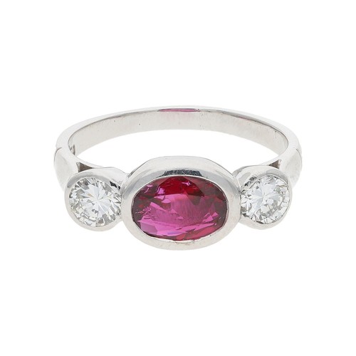 Ring weißgold 750 rubin und - weißgold,