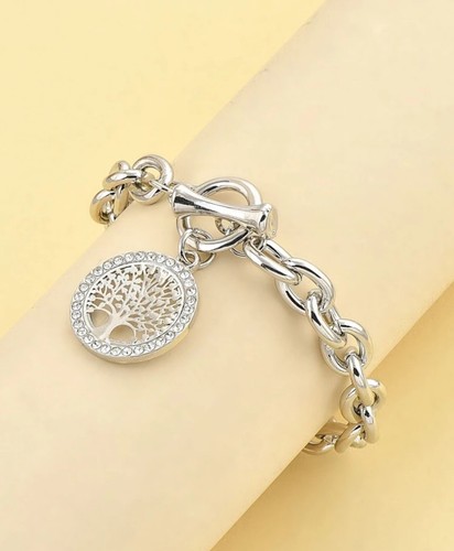 Versilbert kettenarmband baum - versilbert,