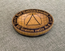 Dose Blech Turf Stahlstecknadeln no6  Deko Vintage ca. 1920