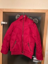 Esprit ® Jacke Daunen-Winterjacke Größe XL 42 rot mit abnehmbarer Fellkapuze