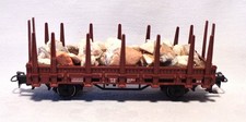 Eisenbahn Zubehör Märklin 4459 Güterwagen Rungenwagen mit Ladegut H0 RAR