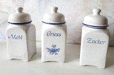 Dosen, Vorratsbehälter, Keramik, 1 x Mehl, 1xZucker, 1x Griess