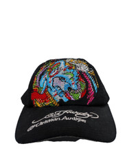 Ed Hardy Christian Audigier Cap Schwarz Blau Grün Pink Retro 2000er y2k Strass