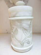 große geschnitzte Deckeldose Marmor Speckstein Alabaster Blumenmotiv 1389 gr
