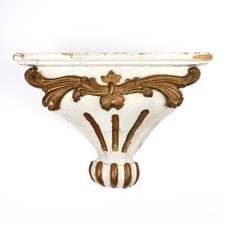 Antike Eckkonsole Barock 17. Jh. geschnitzt, handbemalt Shabby Chic Deko Konsole