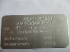 Typenschild Schild für VW Typ