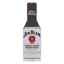 Jim Beam Whisky Metall Blechdose eckig Flaschenform silber