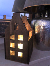 Holz-Laterne Windlicht Haus