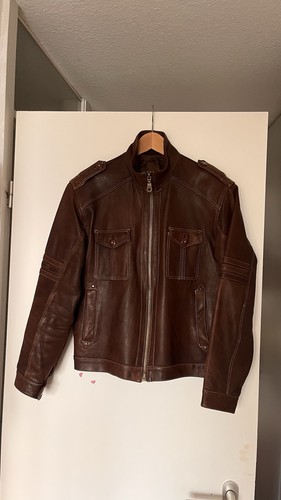 Lederjacke braun biker - lederjacke,
