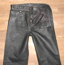 schmale " ENJOY " Herren-  LEDERJEANS / Lederhose in schwarz W30"/ L33"