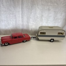 GAMA Mercedes Mit Wohnwagen Rot 