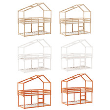 Etagenbett Einzelbett Bettgestell Singlebett Bett mit Dach Massivholz Kiefer