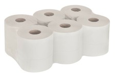 6 x Handtuchrollen 21 cm geeignet für Tork H1, 140m Rollen 2-lagig Papierrollen