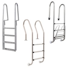 Poolleiter Schwimmbadleiter 3/4 Stufen Pool Leiter Einstiegsleiter Alu/Edelstahl