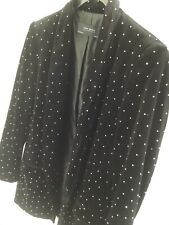 blazer zara M samt schwarz silber glitzersteine blogger  boho business