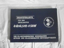 Ersatzteilliste Motor Nordhausen 4VD14,5/12-1SRW Ausgabe 1981 IFA