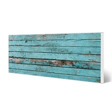 banjado Magnettafel 75x30cm Memoboard magnetisch Metall Pinnwand Blaue Holzlatte