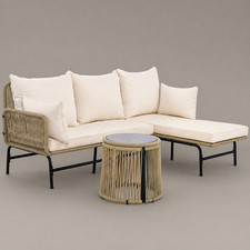Gartenlounge Set L-Form Seil