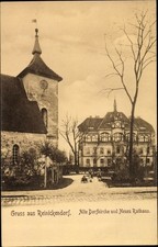 Ak Berlin Reinickendorf, Alte Dorfkirche, Neues Rathaus - 10454140