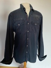 CAMP DAVID Hemd Gr. L blau mit vielen Details