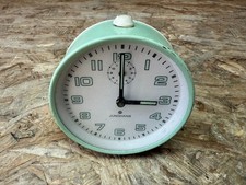 Junghans Wecker mechanisch Schlüsselaufzug Mintgrün Vintage Uhr Ersatzteile