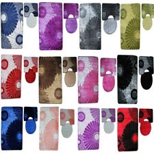 Badeset 3 tlg Badgarnitur Badematte Badset Bad Dusche WC Vorleger rutschfest #02