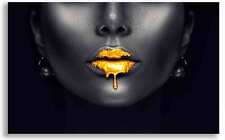 Wandbild Sexy Gold Lips