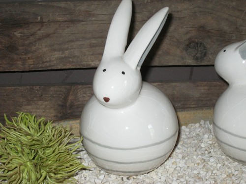 Hase keramik cm weiß - h, 14
